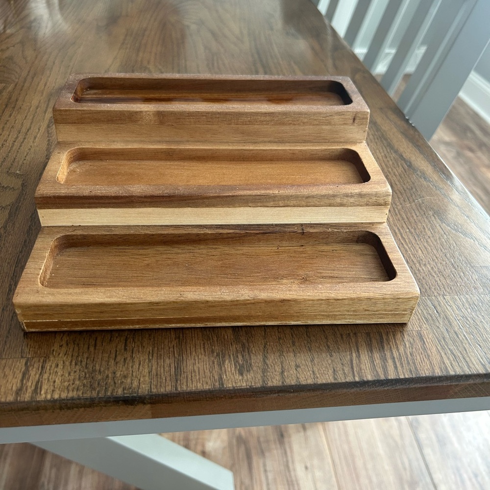 3 tier wooden spice rack